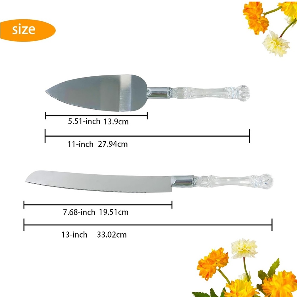 Elegant Silver Cake Knife and Server Set